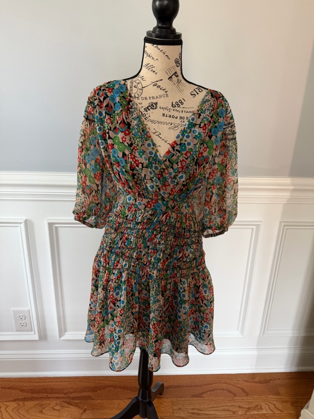 Ted Baker Tiania Smock Panel Wrap Mini Dress - Picture 6 of 13